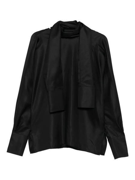  Róhe High-neck Satin Top - Black 