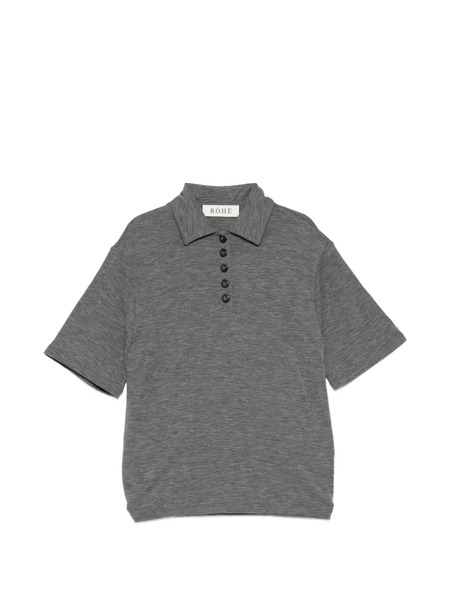  Róhe Knitted Polo Top - Grey 