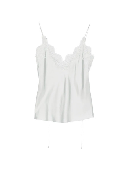  Róhe Lace-trim Silk Top - Blue 