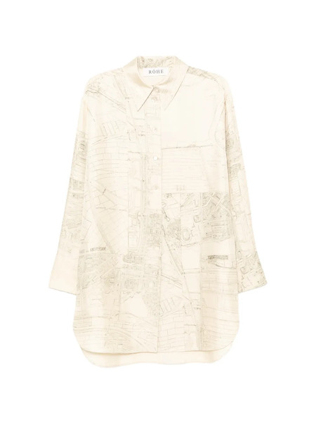  Róhe Map-print Shirt - Neutrals 