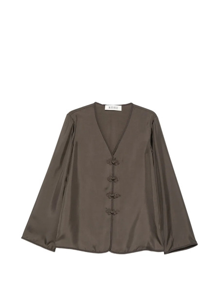  Róhe Pankou-closure Silk Blouse - Brown 