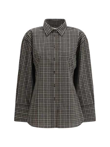  Róhe Shaped Check Shirt - Black 