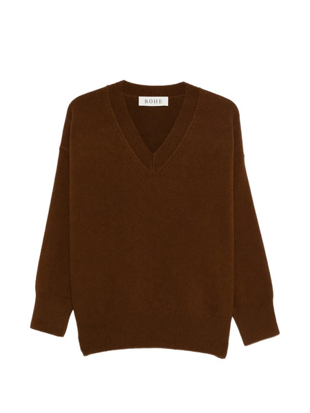  Róhe V-neck Knitted Sweater - Brown 