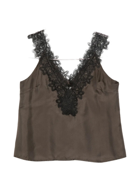  Róhe V-neck Silk Top - Brown 