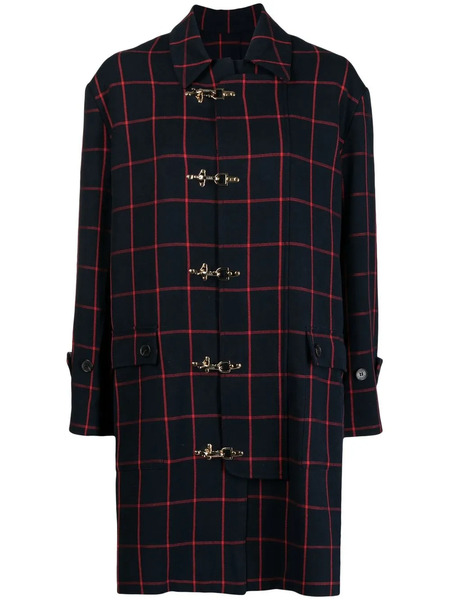  Rokh Check-print Coat - Blue 