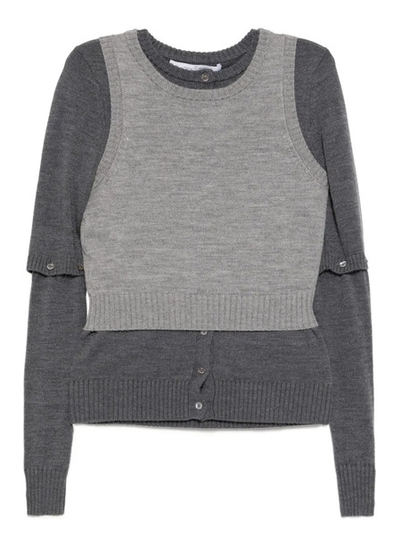  Rokh Layered Cardigan Top - Grey 