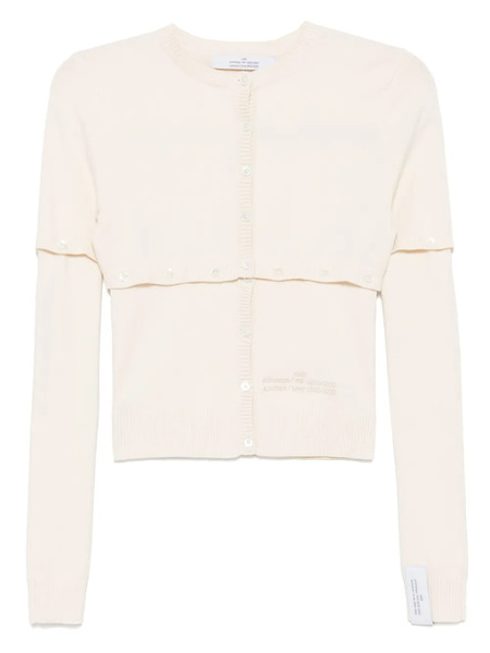  Rokh Logo-embroidered Cardigan - Neutrals 