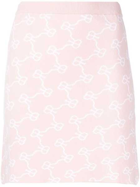  Rokh Monogram Mini Skirt - Pink 