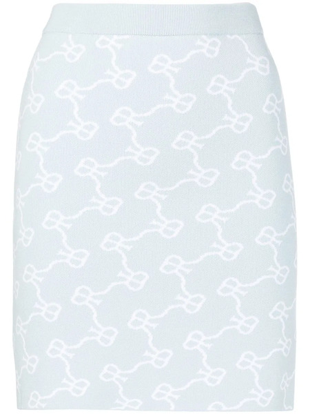  Rokh Monogram-pattern Knitted Skirt - Blue 