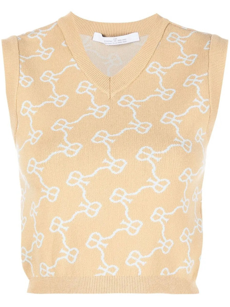  Rokh Monogram Pattern Knitted Vest - Neutrals 