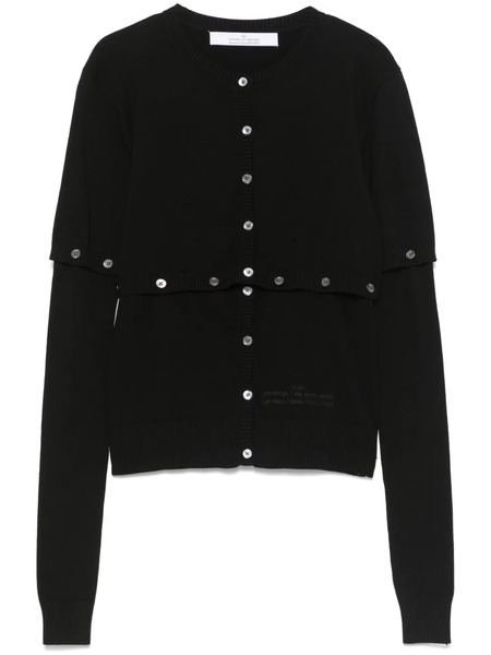  Rokh Multi-button Layer-effect Cardigan - Black 