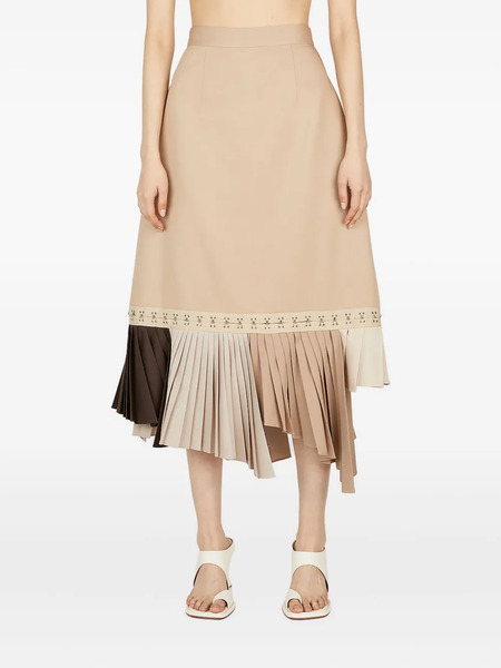  Rokh Pleated Embellished Skirt - Neutrals 