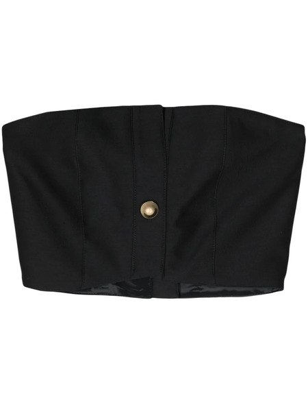  Rokh Tube Strapless Cropped Top - Black 
