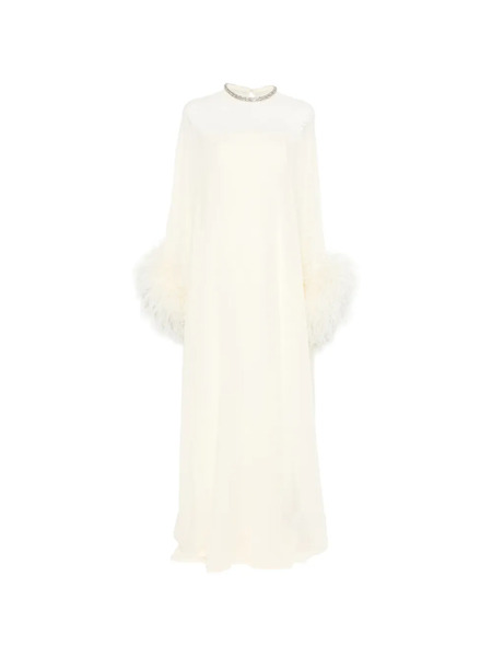  Roland Mouret Feather-trim Gown - Neutrals 