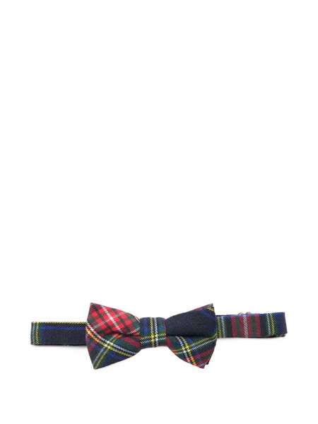  Romano Kids Plaid-checked Bow Tie - Blue 