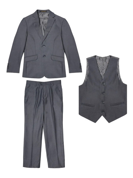  Romano Kids Tailored Three-piece Suit - Grey 