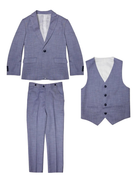  Romano Kids Twill Suit (set Of Three) - Blue 