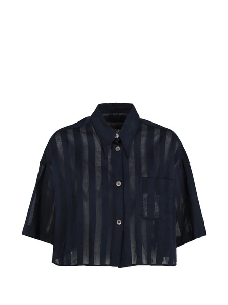  Romeo Gigli Striped-pattern Buttoned Shirt - Blue 