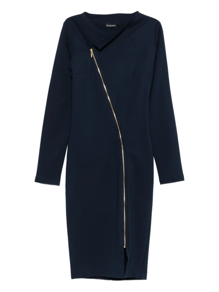  Roserry Chelsea Asymmetric Zip-front Midi Dress - Blue 