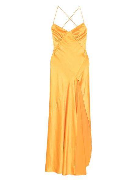  Roserry Cross-back Split Maxi Dress - Yellow 