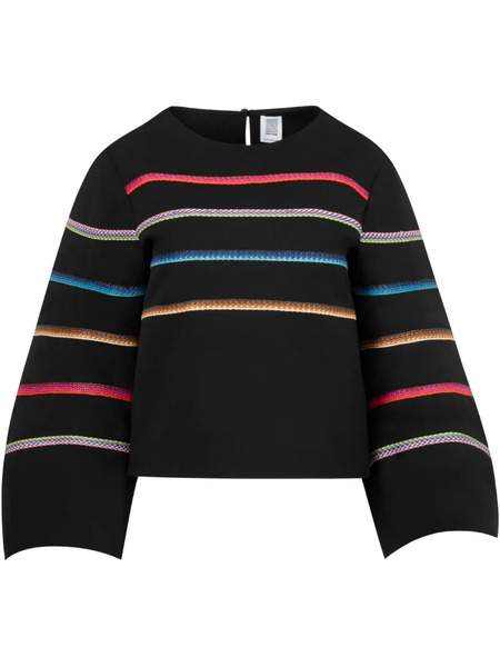  Rosie Assoulin Triped Raffia Jumper - Black 