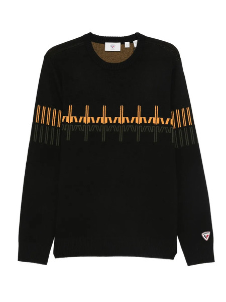  Rossignol Patterned Crew-neck Sweater - Black 