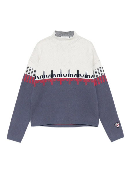  Rossignol Patterned Mock-neck Sweater - Blue 