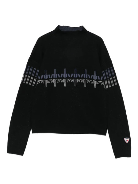  Rossignol Patterned Turtleneck Sweater - Black 