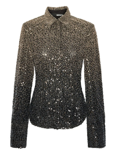  Rotate Birger Christensen Beaded Shirt - Grey 