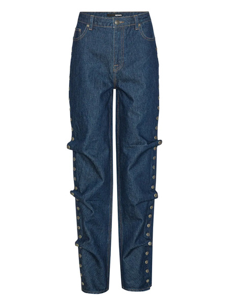  Rotate Birger Christensen Buttoned Wide Leg Jeans - Blue 