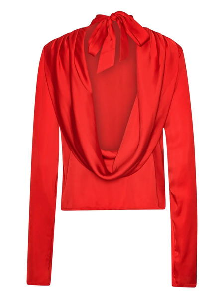  Rotate Birger Christensen Cowl-back Top - Red 