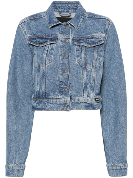  Rotate Birger Christensen Logo-patch Denim Jacket - Blue 