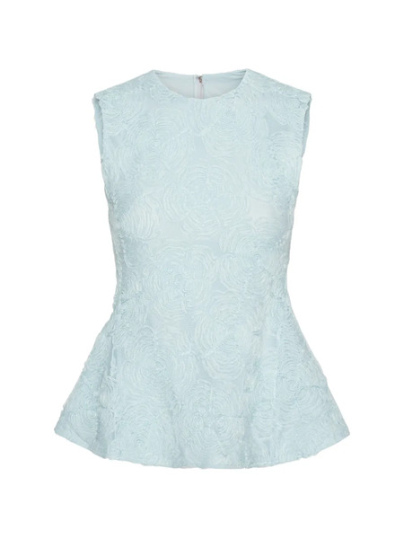  Rotate Birger Christensen Mesh Sleeveless Blouse - Blue 