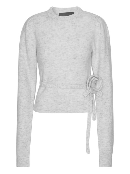  Rotate Birger Christensen Rose-embellished Sweater - Grey 