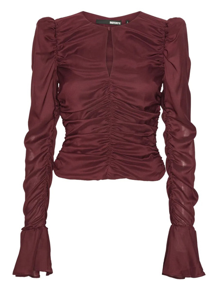  Rotate Birger Christensen Ruched Blouse - Red 
