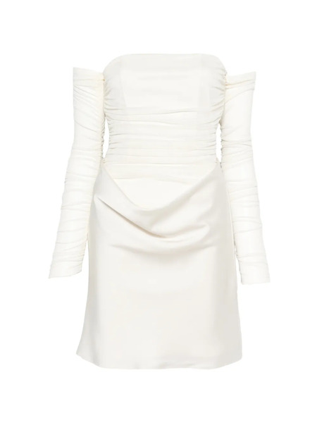  Rotate Birger Christensen Ruched Mesh Mini Dress - Neutrals 