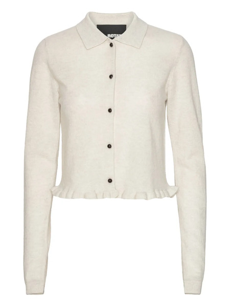  Rotate Birger Christensen Ruffled-hem Cardigan - Grey 
