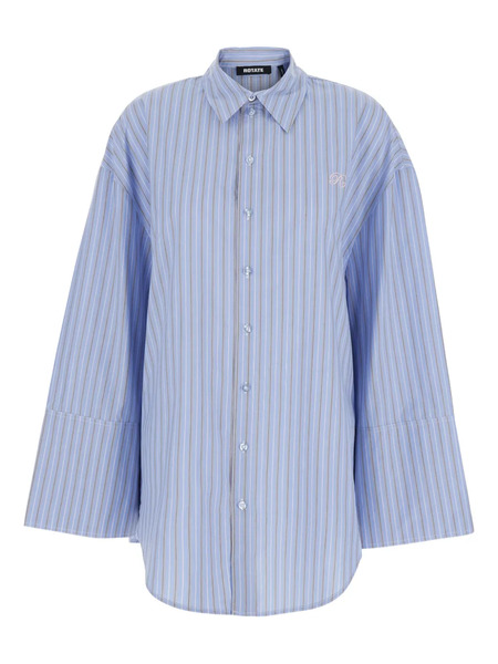  Rotate Birger Christensen Striped Buttoned Shirt - Blue 