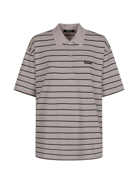  Rotate Birger Christensen Striped Logo T-shirt - Neutrals 