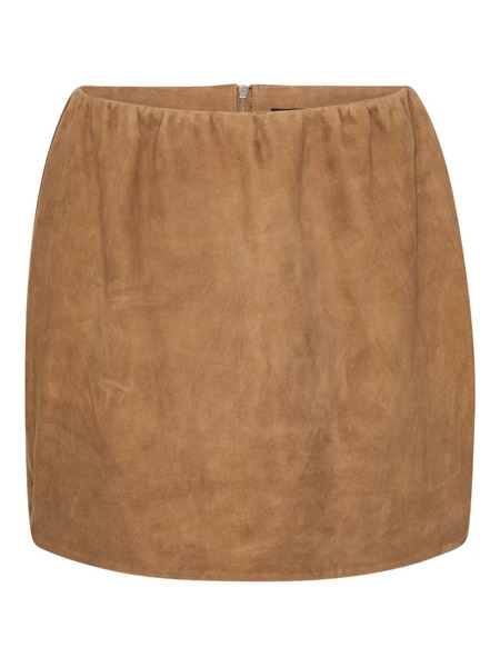  Rotate Birger Christensen Suede Mini Skirt - Brown 