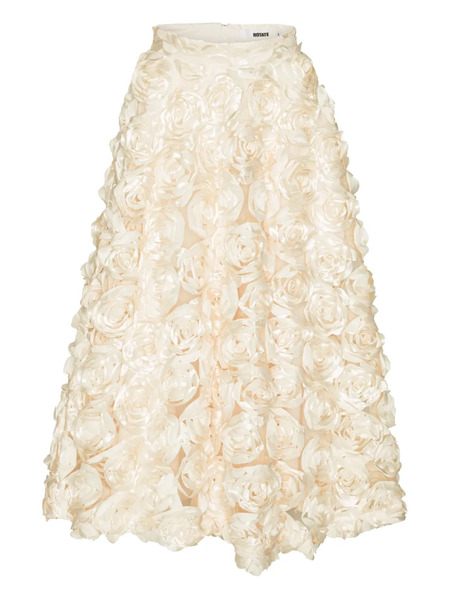  Rotate Birger Christensen Sun Rose-embellished Maxi Skirt - Neutrals 