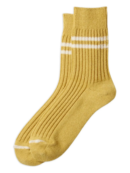  Rototo Striped Ribbed Socks - Yellow 