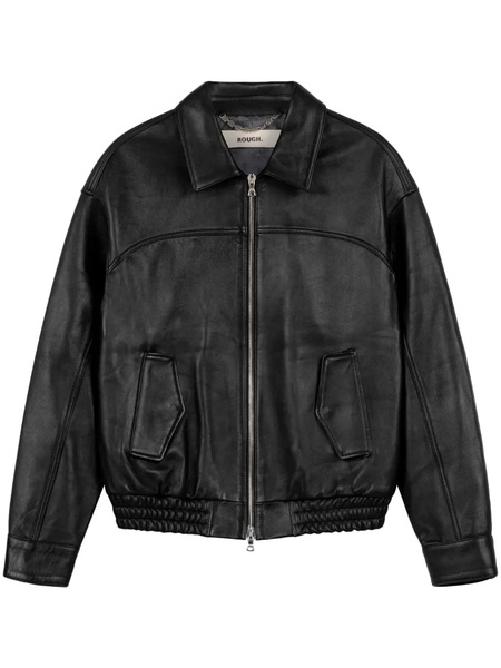  Rough. Reversible Leather Jacket - Black 