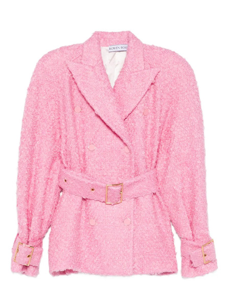  Rowen Rose Belted Double-breasted Jacket - Pink 