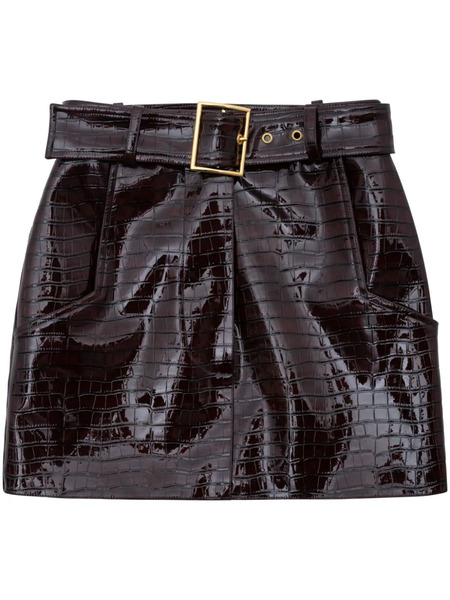  Rowen Rose Belted Mini Skirt - Red 