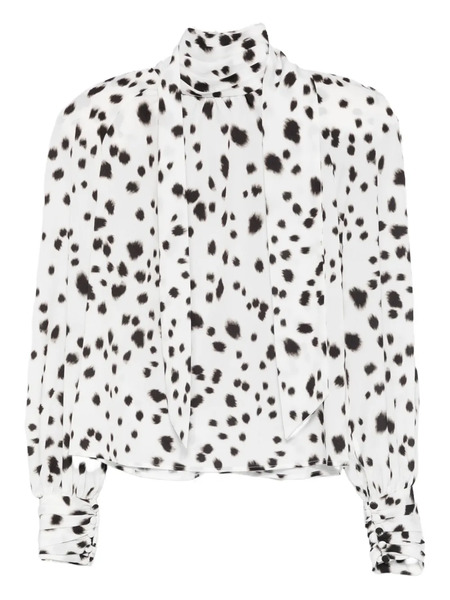  Rowen Rose Dalmatian-pattern Blouse - White 