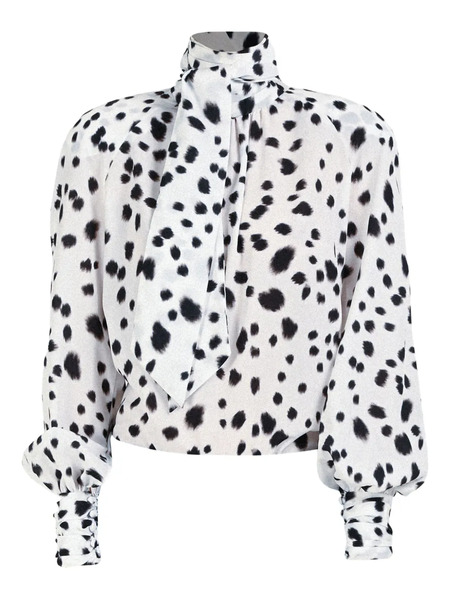  Rowen Rose Dalmatian-pattern Blouse - White 