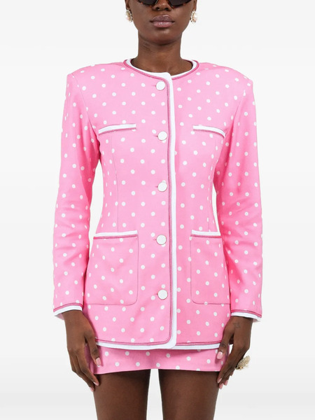  Rowen Rose Polka-dots Pockets Jacket - Pink 