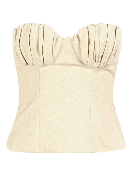  Rowen Rose Ruched-bustier Top - Neutrals 