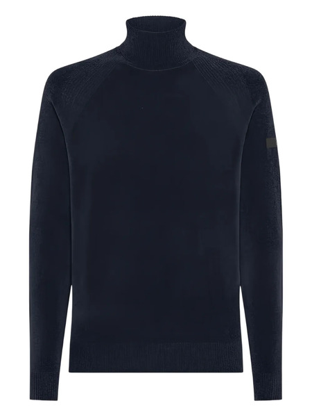  Rrd High-neck Zip-front Cardigan - Blue 